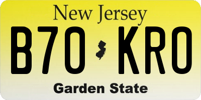 NJ license plate B70KRO