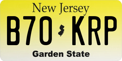 NJ license plate B70KRP