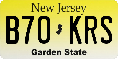NJ license plate B70KRS