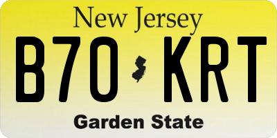 NJ license plate B70KRT