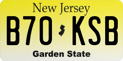 NJ license plate B70KSB