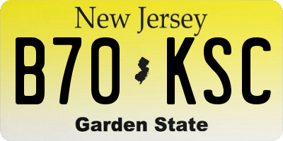 NJ license plate B70KSC