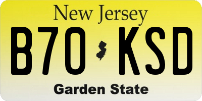 NJ license plate B70KSD