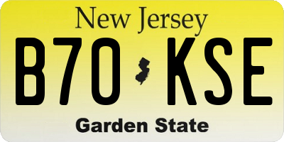 NJ license plate B70KSE