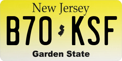 NJ license plate B70KSF
