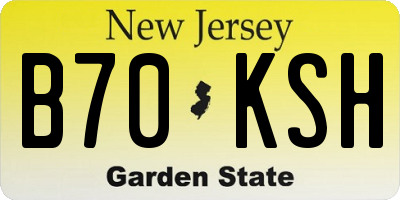 NJ license plate B70KSH