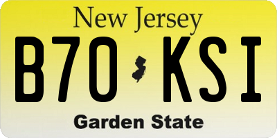 NJ license plate B70KSI