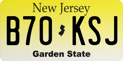 NJ license plate B70KSJ