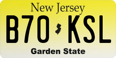 NJ license plate B70KSL