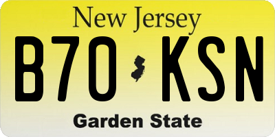 NJ license plate B70KSN