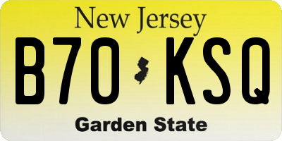 NJ license plate B70KSQ