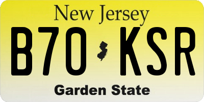 NJ license plate B70KSR