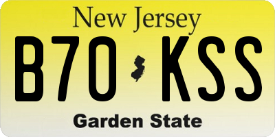 NJ license plate B70KSS