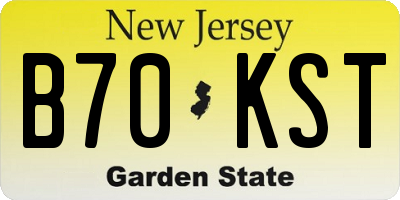 NJ license plate B70KST