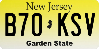 NJ license plate B70KSV