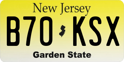 NJ license plate B70KSX