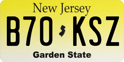 NJ license plate B70KSZ