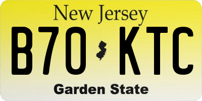 NJ license plate B70KTC