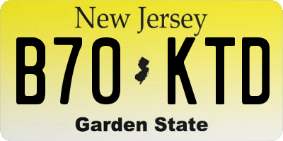NJ license plate B70KTD