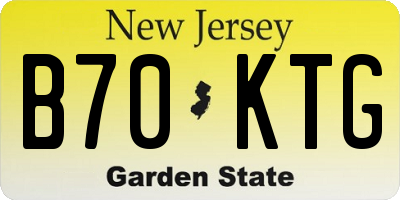 NJ license plate B70KTG