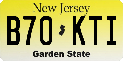 NJ license plate B70KTI