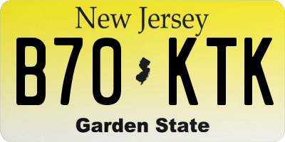 NJ license plate B70KTK