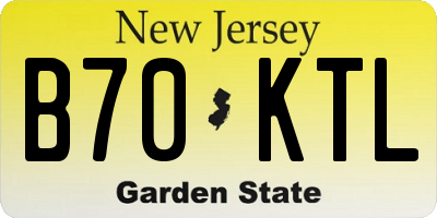 NJ license plate B70KTL