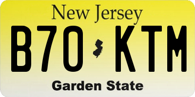 NJ license plate B70KTM