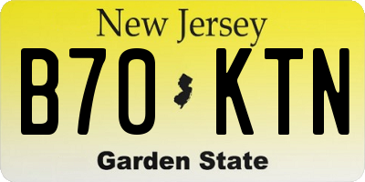 NJ license plate B70KTN