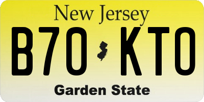 NJ license plate B70KTO