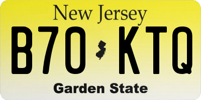 NJ license plate B70KTQ