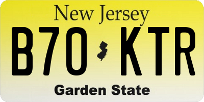 NJ license plate B70KTR