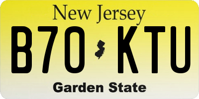 NJ license plate B70KTU