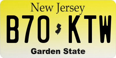 NJ license plate B70KTW