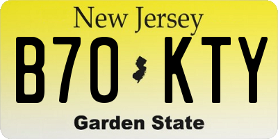 NJ license plate B70KTY