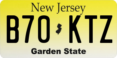NJ license plate B70KTZ