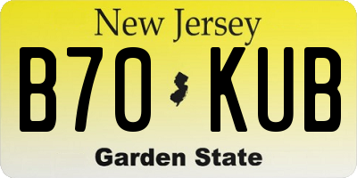 NJ license plate B70KUB