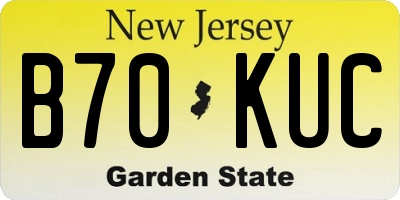 NJ license plate B70KUC