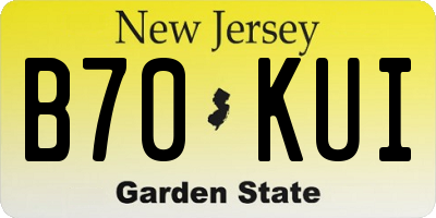 NJ license plate B70KUI