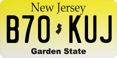NJ license plate B70KUJ