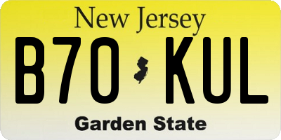 NJ license plate B70KUL