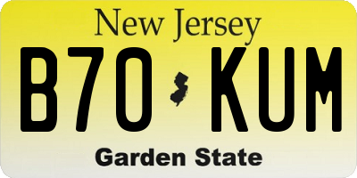 NJ license plate B70KUM