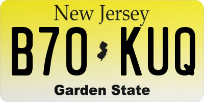 NJ license plate B70KUQ