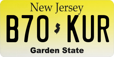 NJ license plate B70KUR