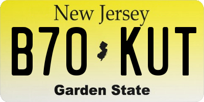 NJ license plate B70KUT