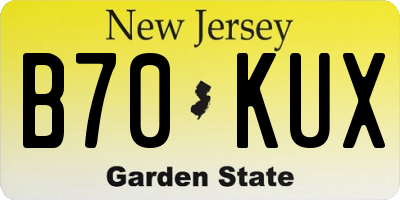 NJ license plate B70KUX