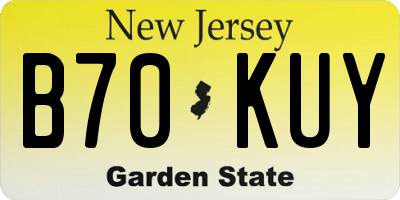 NJ license plate B70KUY
