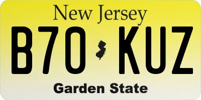 NJ license plate B70KUZ