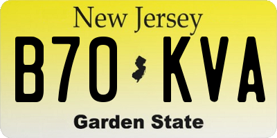 NJ license plate B70KVA