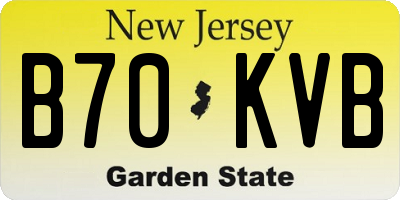 NJ license plate B70KVB